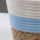 Кашпо плетеное "Намибия", 17,5х17,5х16 см, натуральный, голубой, белый - Фото 3
