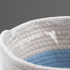 Кашпо плетеное "Намибия", 25,5х25,5х23 см, натуральный, голубой, белый - Фото 4