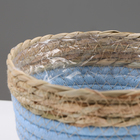 Кашпо плетеное "Намибия", 15,5х15,5х13,5 см, натуральный, голубой - Фото 4