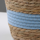 Кашпо плетеное "Намибия", 17,5х17,5х16 см, натуральный, голубой - Фото 3