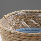 Кашпо плетеное "Намибия", 17,5х17,5х16 см, натуральный, голубой - Фото 4