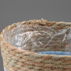 Кашпо плетеное "Намибия", 21,5х21,5х18,8 см, натуральный, голубой - Фото 4