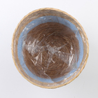 Кашпо плетеное "Намибия", 25,5х25,5х23 см, натуральный, голубой - Фото 5
