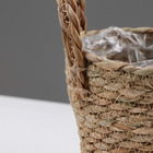 Кашпо плетеное "Сафари" с ручками, 15,5х15,5х13,5 см, натуральный - Фото 3