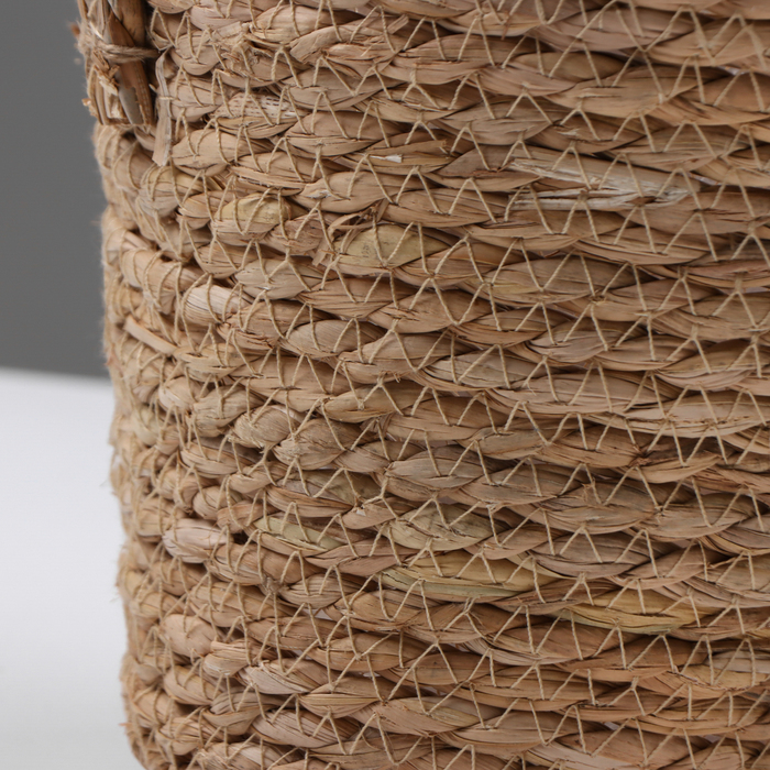 Кашпо плетеное "Сафари" с ручками, 17,5х17,5х16 см, натуральный - фото 1906734160