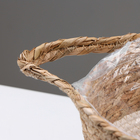 Кашпо плетеное "Танзания" с ручкой, 25,5х25,5х23 см, натуральный, белый - Фото 3