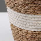 Кашпо плетеное "Танзания" с ручкой, 25,5х25,5х23 см, натуральный, белый - Фото 4