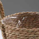 Кашпо плетеное "Кения" круглое с ручками, 17,5х17,5х16 см, натуральный - Фото 5