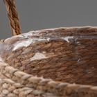 Кашпо плетеное "Кения" круглое с ручками, 25,5х25,5х23 см, натуральный - Фото 5