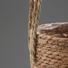 Кашпо плетеное "Кения" цилиндр с ручками, 21,5х21,5х18,8 см, натуральный - Фото 3