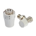 Комплект термостатический Ogint, для радиатора, 2в1, угловой, 1/2", PN10, М30х1.5, 6-28°С - фото 24068419