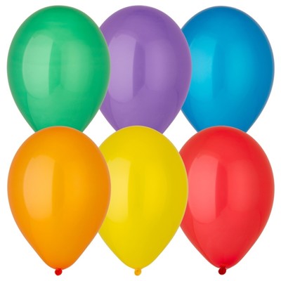 Шар воздушный латексный 12" кристалл, цвета МИКС, 25 шт.