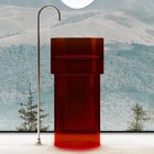 Раковина напольная ABBER Kristall AT2701Rubin-H, прозрачная, полиэфирная смола, красная - Фото 1
