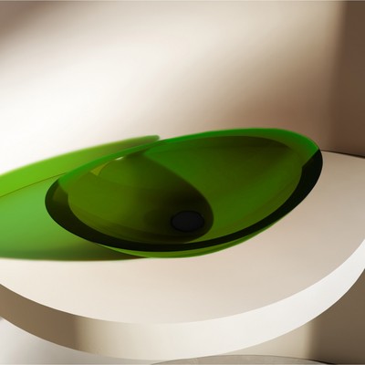 Раковина ABBER Kristall AT2808Emerald, накладная, 605х380х145 мм, зеленая