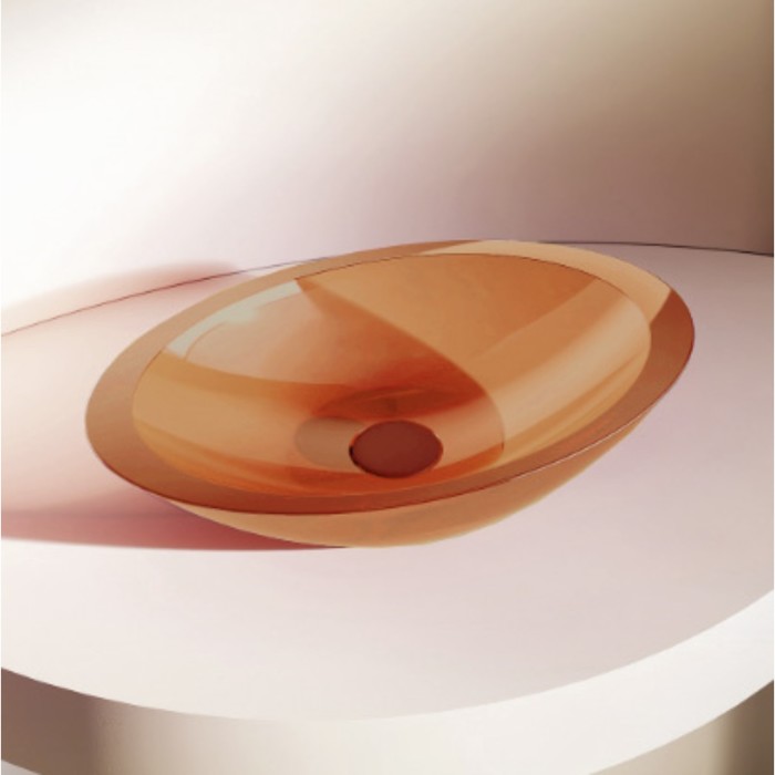 Раковина ABBER Kristall AT2810Topas, накладная, 500х320х100 мм, оранжевая - Фото 1