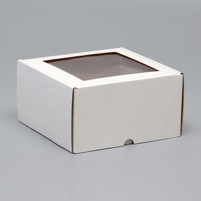 Коробка под торт, с окном, 20 х 20 х 10 см