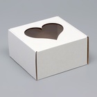 Коробка под торт, с окном, "Сердце", 20 х 20 х 10 см - Фото 2