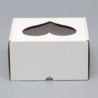 Коробка под торт, с окном, "Сердце", 20 х 20 х 10 см - Фото 3