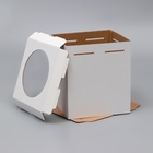 Коробка под торт с окном, "Круг", белая, 26 х 26 х 30 см - Фото 5