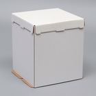 Коробка под торт, без окна, белая, 26 х 26 х 30 см - Фото 1
