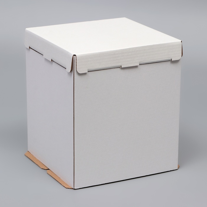 Коробка под торт, без окна, белая, 26 х 26 х 30 см - Фото 1