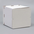 Коробка под торт, без окна, белая, 26 х 26 х 30 см - Фото 4