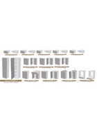 Кухня трёхуровневая в потолок «Престиж», 3000 мм, цвет белый/мрамор золото МДФ - Фото 2