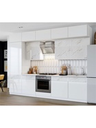 Кухня трёхуровневая в потолок «Престиж», 3000 мм, цвет белый/мрамор золото МДФ - Фото 3