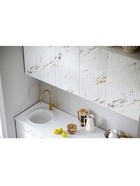 Кухня трёхуровневая в потолок «Престиж», 3000 мм, цвет белый/мрамор золото МДФ - Фото 4