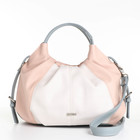 Сумка-мешок женская на молнии, цвет белый/розовый - фото 9111324
