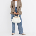 Сумка-саквояж на молнии, цвет белый/песочный - фото 24164293