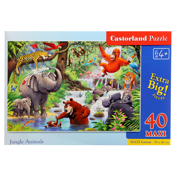 Макси-пазл «Животные джунглей», 40 элементов - фото 1906734486