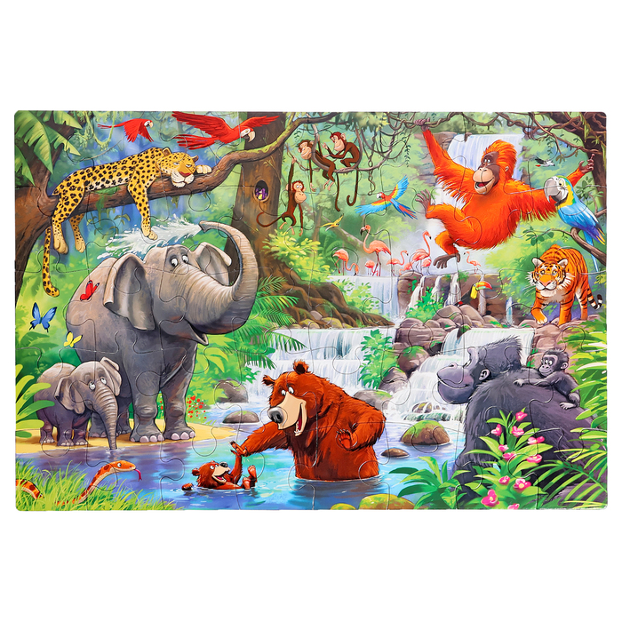 Макси-пазл «Животные джунглей», 40 элементов - фото 1906734488