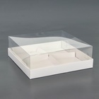Коробка для муссовых пироженных 4 штуки, 17x17x6 Белый - фото 301377010