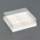 Коробка для муссовых пироженных 4 штуки, 17x17x6 Белый - Фото 2