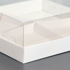 Коробка для муссовых пироженных 4 штуки, 17x17x6 Белый - Фото 3