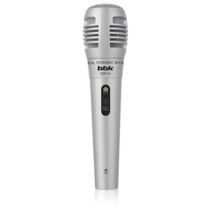 Микрофон проводной BBK CM114 2.5м серебристый - Фото 1