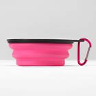 Миска силиконовая, складная, 250 мл, 11 см, розовая - Фото 3