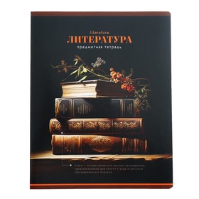 Тетрадь предметная "Фотосфера", 48 листов в линейку, "Литература", обложка мелованный картон, ВД-лак
