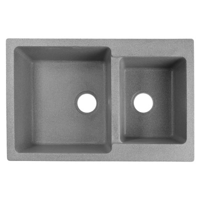 Мойка для кухни из камня ZEIN 191/Q8, 765x500 мм, прямоугольная, перелив, цвет серый