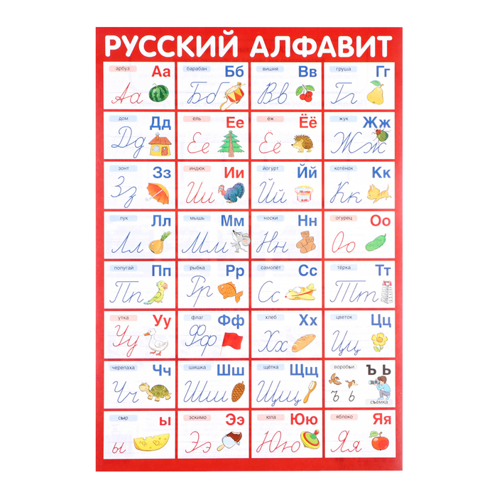Плакат "Алфавит Русский" прописные буквы, А3 - Фото 1