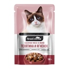 Влажный корм «Ночной охотник» для кошек, телятина/ягненок в желе, пауч, 100 г - Фото 1