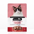 Влажный корм "Ночной охотник" для кошек, говядина в желе, пауч, 100 г - Фото 1