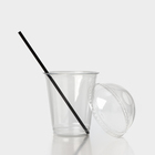 Набор одноразовых стаканов с крышкой, 300 мл, 25 шт, трубочки в подарок - фото 24535183