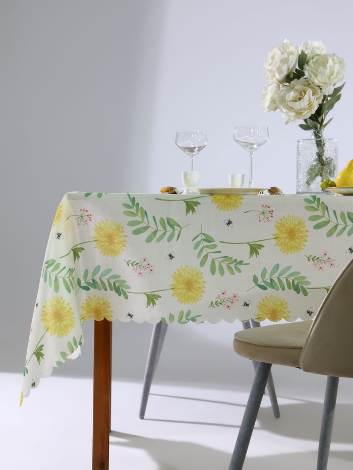 Скатерть «Доляна» Yellow flowers, 145×180 см - Фото 1