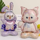 Шар фольгированный 24" «Зайка», фигура на подставке, под воздух - фото 24081186