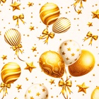 Бумага упаковочная глянцевая двусторонняя "Золотые шары", 100 х 69 см - Фото 2