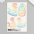 Татуировка на тело "Разноцветные змейки" 10х15 см - фото 24136589