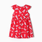 Платье для девочки "Зайки", цвет красный, рост 116-122 - Фото 4
