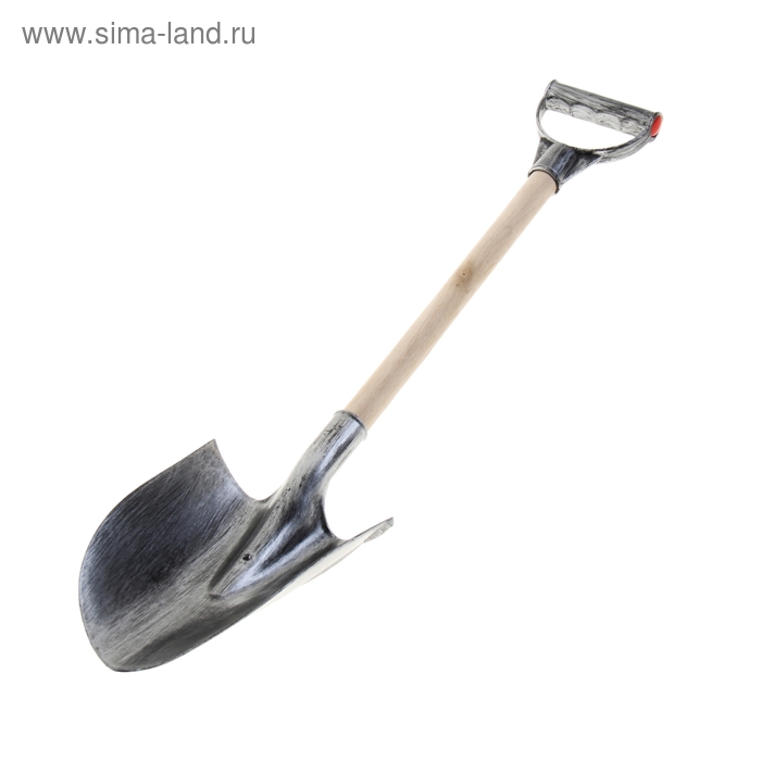 Лопата автомобильная, штыковая, L = 54 см, деревянный черенок, с ручкой - Фото 1